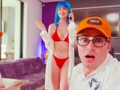 Nana, Gros cul, Grosse bite, Gros seins, Sucer une bite, En levrette, 2 femmes 1 homme