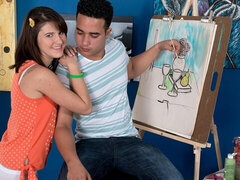 デカ尻, フェラチオ, 茶髪の, チン, バック, ショートヘア, ティーン, オッパイの