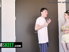 Strict Blonde Step Mom Makes Her Step Daughter Sexually Satisfy Her Step Brother