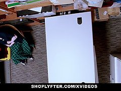Lexi Lore's tight pussy gets stolen & punished by security officer with a hard fuck