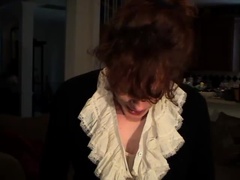 Lucy gets naked on the floor
