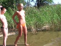 Bikini, Blonde, Brunette, Lesbian