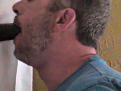 He really likes that giant glory hole pecker