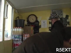 Blasen, Braunhaarige, Schwanz, Hardcore, Rau