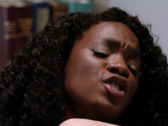Ebony and blonde girl are scissoring naked and sucking sexy feet