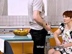 SHAME4K. Stepmoms red-haired friend is on the sex list and the guy fucks her