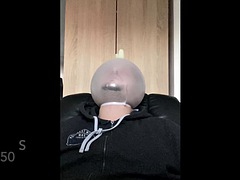 BHDL - MULTIPLE LATEXGLOVE BREATHPLAY TRAINING - Breathplay Training with Latexglove Ziptied over my Head