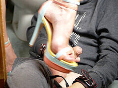 Trampling cock, jack, feet worship