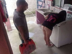 Married lady rewards repairman with raunchy striptease as hubby's away