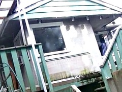 Sexy girl is stalked and filmed in the shower