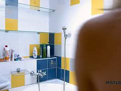 Mature woman doesn't want to fight with man so they have sex