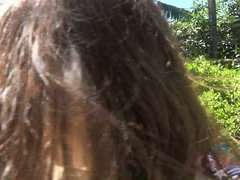 Amateur, Bikini, Corrida, Novia, Al aire libre, Afeitado, Tetas, Vibrador