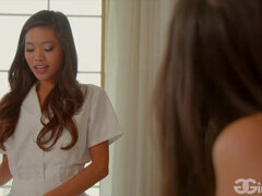 デカパイ, 巨乳な, 指いじり, レズビアン, なめる, 下着, 自然山雀, オマンコ