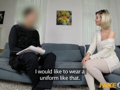 British MILF Vicky Love seduces uniformed policeman for a hot POV oral and facial