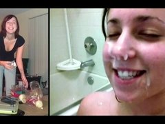 Enthousiasteling, Compilatie, Lul, Sperma in gezicht, Handbeurt, Tieten likken