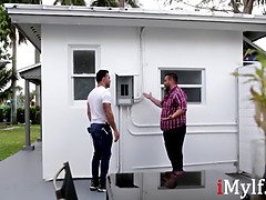 エロ熟女, ハードコア, なめる, 淫乱熟女, オマンコ, ラフ, 息子, 濡れ