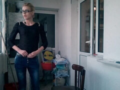 Leie, Arsch, Blondine, Fingern, Masturbation, Kurzes haar, Solo, Entkleiden