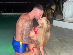 Schönheit, Blondine, Blasen, Hundestellung, Hd, Masturbation, Orgasmus, Titten