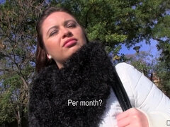 Amateur, Mamada, Morena, Sexo duro, Dinero, Al aire libre, Paja con tetas, Tetas