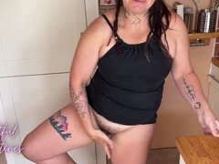 Natural tits, hairy pussy, pummeling