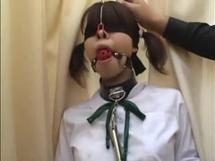 Classy small titted Japanese bitch perfroming in fetish sex video