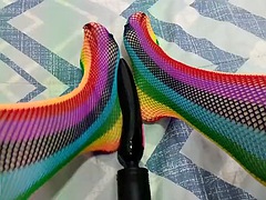 Grosser schwanz, Füsse, Weibliche domination, Fetisch, Absätze, Lesbisch, Strumpfhose, Uniform