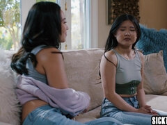 Asiatique, Grosse bite, Petit ami, Couple, En levrette, Hard, Petite femme, Rugueux