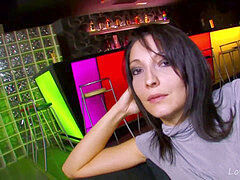 young brunette teen gets her first-ever porn casting in a night club