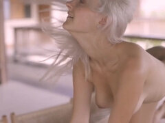 お尻, ブロンド, エロティック, ヌード, アウトドア, パンティ, 剃毛, 一人