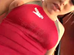 デカ尻, デカパイ, ブロンド, フェラチオ, 日本人, なめる, オッパイの