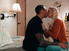 Schlafzimmer, Grosser arsch, Grosser schwanz, Blondine, Blasen, Schwanz, Hundestellung, Milf