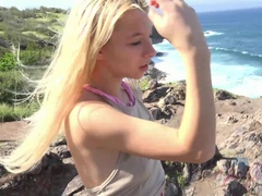 Blondine, Blasen, Schmutzig, Im freien, Pov, Dürr, Scherzbold, Titten