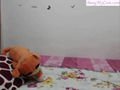 Bruinharig, Rondborstig, Indisch, Lesbisch, Masturbatie, Natuurlijke tieten, Alleen, Webcamera