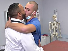 Bisex nurses fucked in a threesome with a doctor