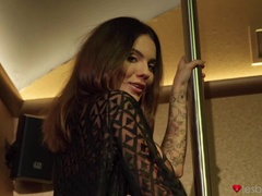 黒人, ブロンド, 指いじり, ヒール, レズビアン, 自然山雀, ストッキング, ヒモパン