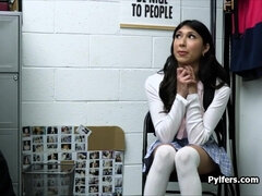 Enthousiasteling, Pijpbeurt, Bruinharig, Jonge meid, Vingeren, Kantoor, Slipje, Gestolen