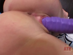 Consolador, Pequeña, Perforación, Coño, Afeitado, Flaco, Tetas, Juguetes