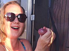 Blonde Ana Slos Public Outdoor Handjob Vacation
