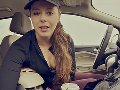 Leie, Auto, Flashen, Masturbation, Pov, Solo, Titten