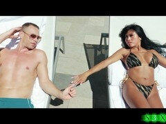 Petite Asian beauty fulfills her fantasy with a huge cock - Ember Snow - Brad Newman