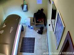 Checa, Penetracion con dedos, Masturbación, Coño, Realidad, Solarium, Solo, Voyeur