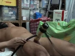 Asiático, Chino, Polla, Gay, Masturbación, Maduro, Solo, Camara web