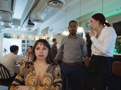 Большая жопа, Большие сиськи, Брюнетки, От первого лица, На публике, Туалет