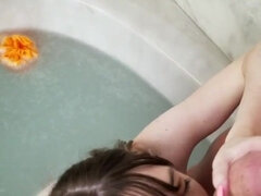 Brunette brune, Queue, En levrette, Hard, Petite femme, Chatte, Douche, Maigrichonne