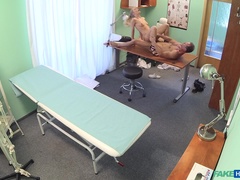 Paar, Arzt, Hundestellung, Lecken, Krankenschwester, Büro, Spanner, Ehefrau