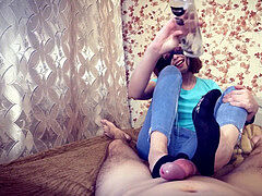 Pieds, Branlette thaïlandaise, Orgasme, Chaussettes, Adolescente