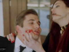 ブロンド, 顔面騎乗, 顔射, なめる, オマンコ, 赤毛, 馬乗り, 三人