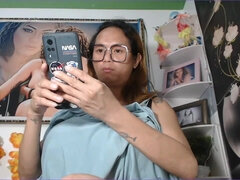 Verga grande, Filipina, Masturbación, Camara web