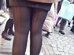 Schwarz, Fetisch, Strümpfe, Spanner