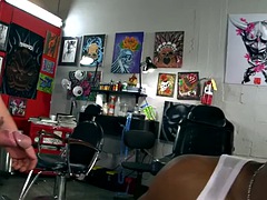Amateur, Culo, Negro, Ébano, Gay, Público, Tatuaje